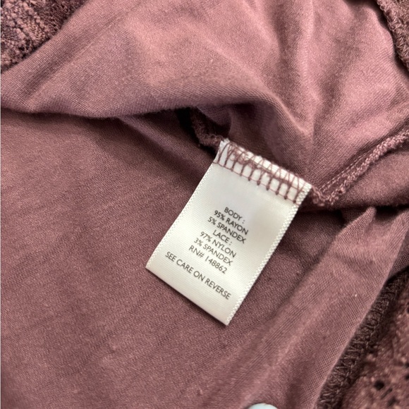 Hold Item - Torrid Super Soft Knot Lace Trim Cardigan in Mauve - Picture 4 of 7